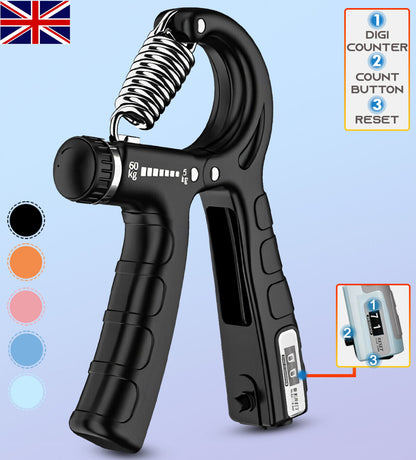 5-60KG Sport Hand Grip Strengthener Adjustable Forearm Trainer Finger Exerciser